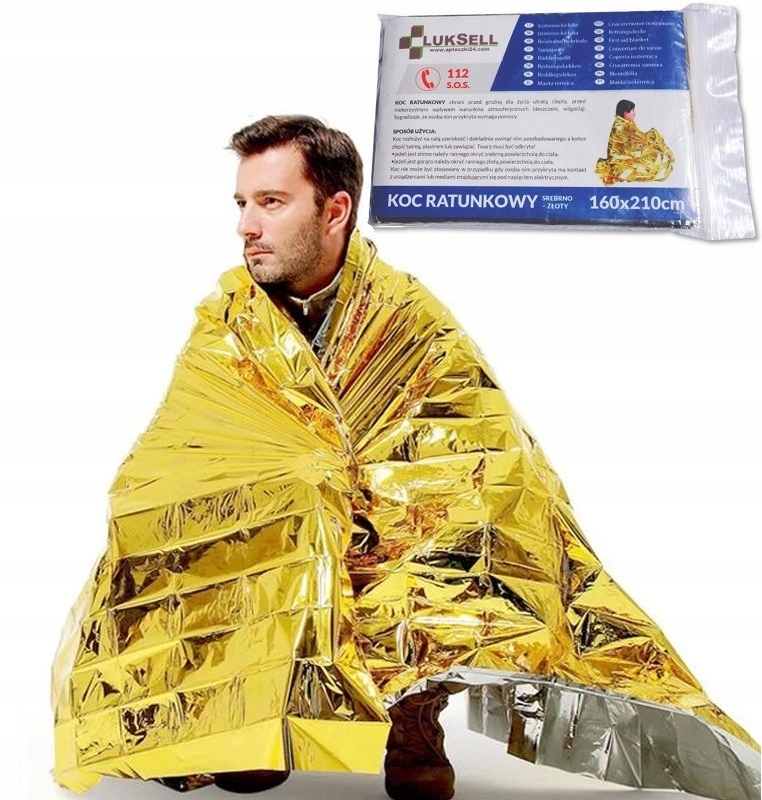 

Koc Ratunkowy Termiczny Mata Życia Folia 210x160cm