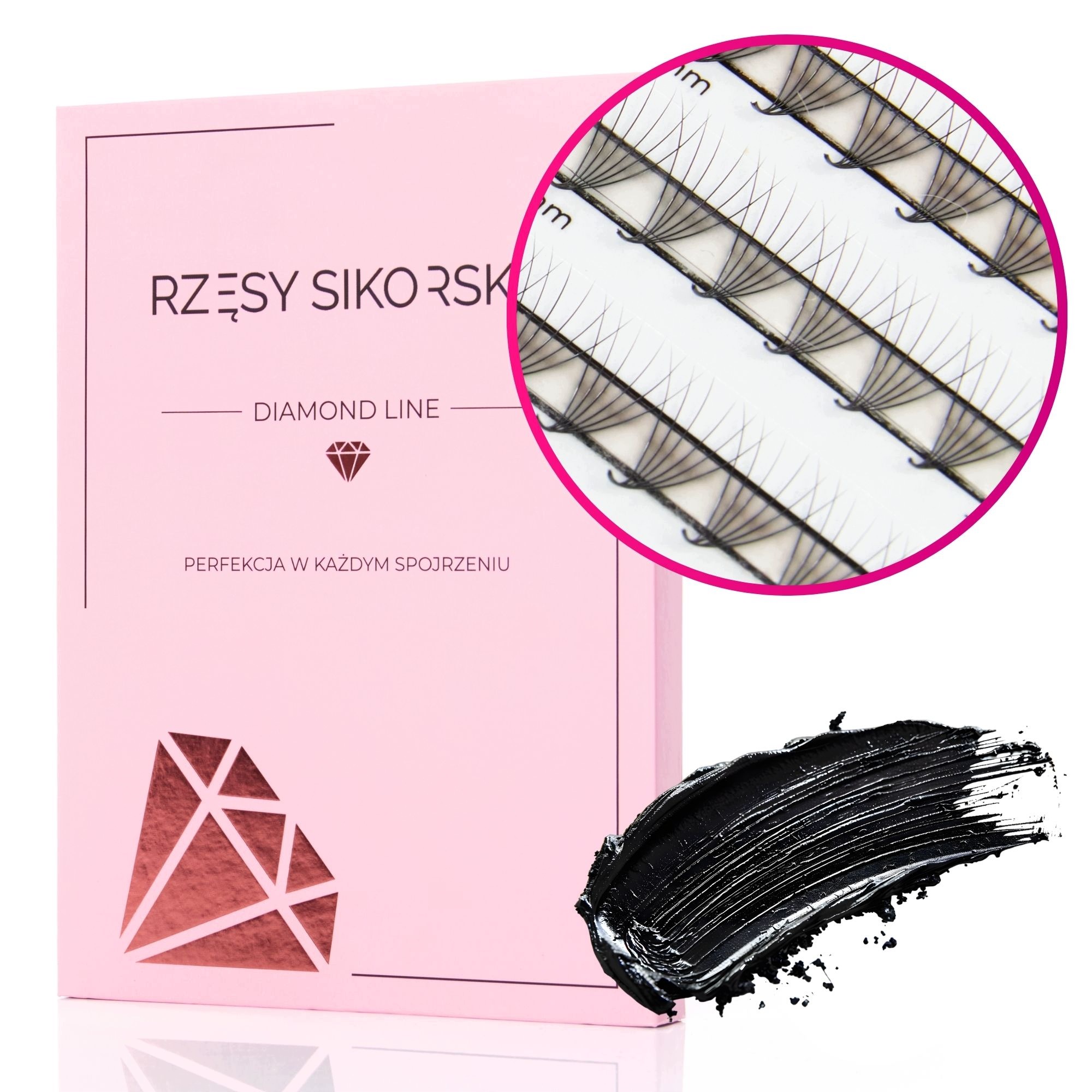 Sikorské Řasy Hotové Trsy Řas 6D/0,07/CC 9mm (1200 Ks) Black