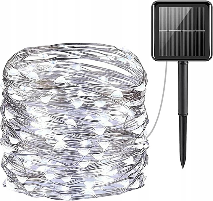LAMPA SOLARNE OGRODOWE GIRLANDA DRUCIK ŁAŃCUCH OŚWIETLENIOWY 200 LED 20 m