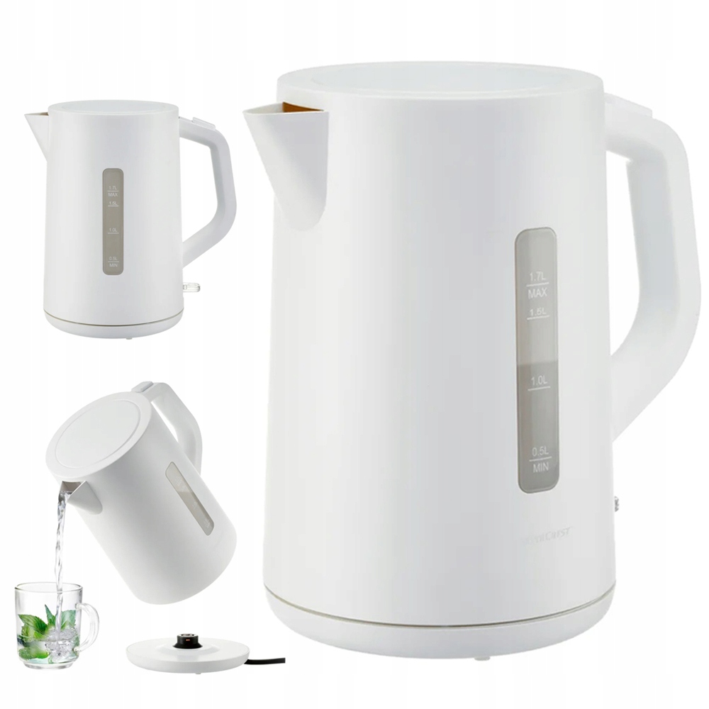 Czajnik elektryczny bezprzewodowy SilverCrest Swkk 3000 3000W 1,7l biały