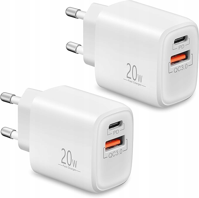 2x Luosike Ładowarka Kostka 20W Kabel Lighting 2m