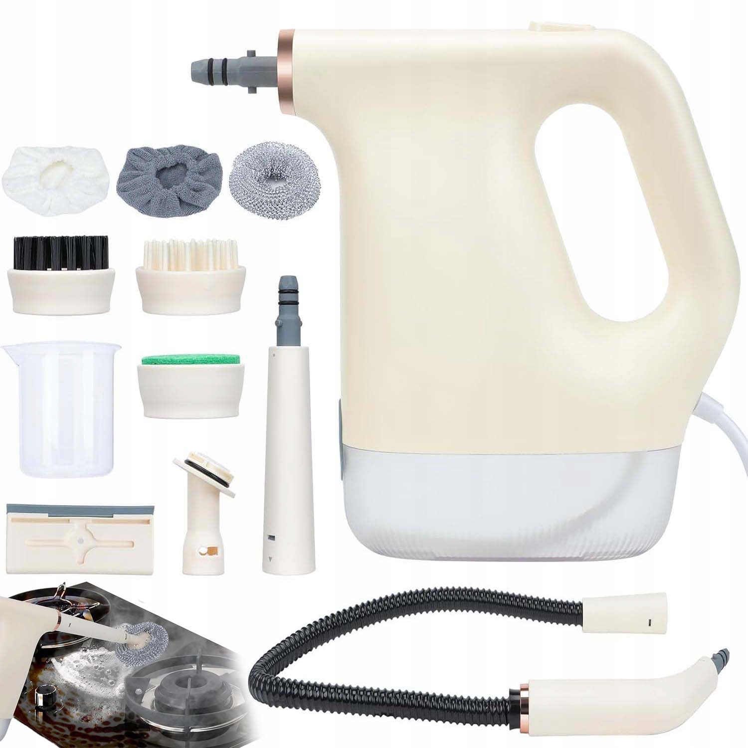 Parownica Myjka Parowa Ciśnieniowy Czyścik Akcesoria Mocna 1200W 450ml