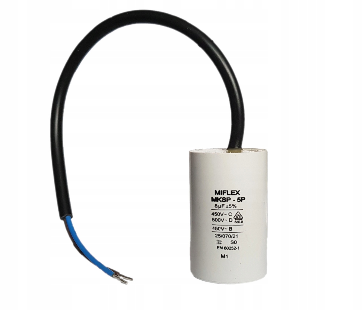 

Kondensator rozruchowy silnika 8uF 450V Miflex k.