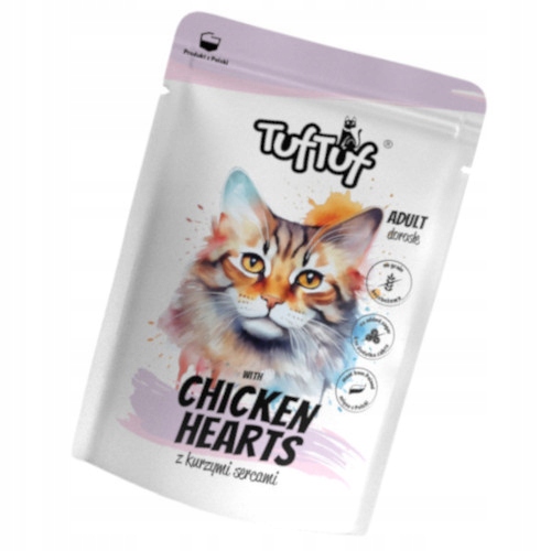Levně 5 x Tuf Tuf mleté maso s kuřecími srdíčky pro kočky 300 g