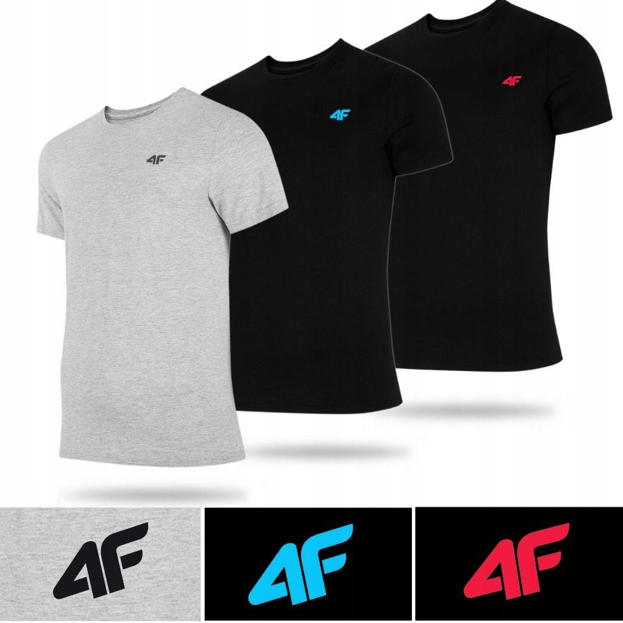 ZESTAW KOSZULKA MĘSKA SPORTOWA 4F T-SHIRT BLUZKA NA CO DZIEŃ