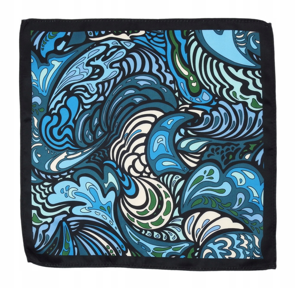 Czarno-Niebieska Poszetka Wzór Orientalny Marka inna