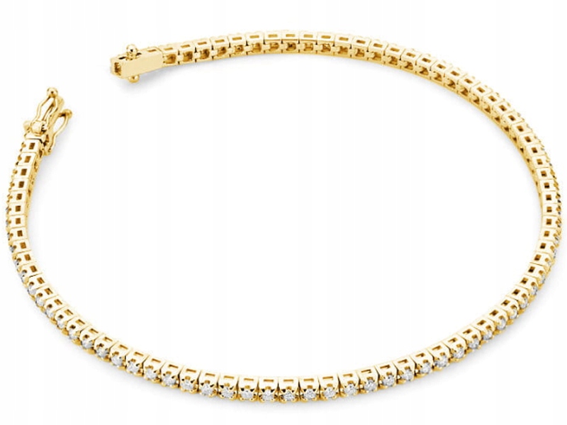 Zlatý náramek 585 briliantový 7,7g elegantní módní vzor jako dárek 14k