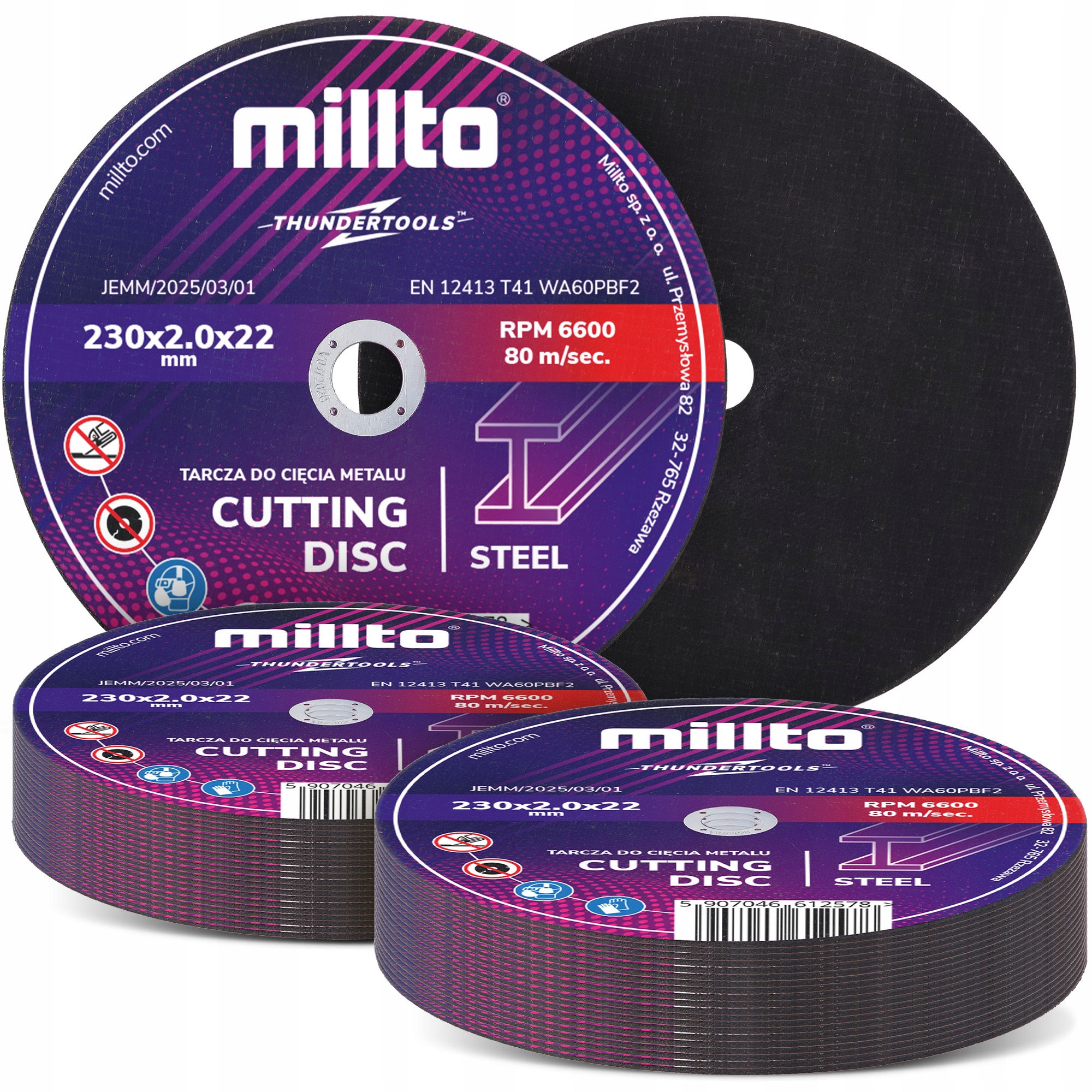 50 x Kotouč na řezání Kovu Z Oceli 230x2 mm Trubka Plech Hliník Silný Trvanlivý If-m