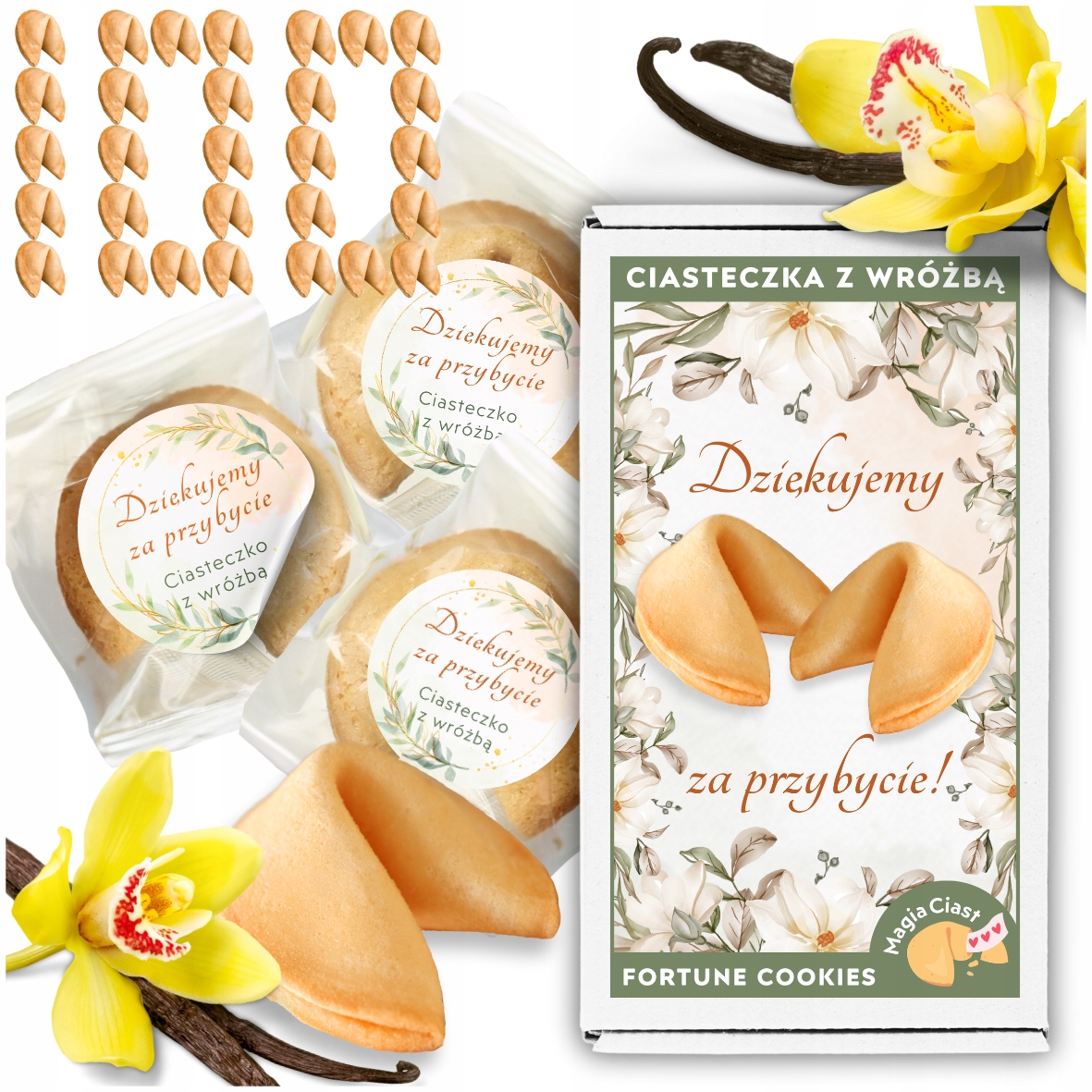 Ciasteczka z Wróżbą dla gości Podziękowanie za Przybycie Magia Losu 100 szt