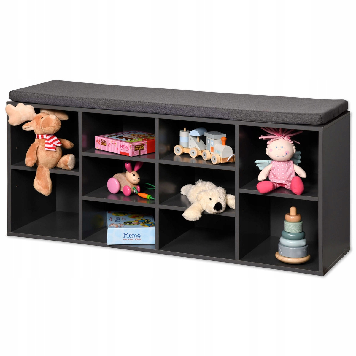 Skrinka na topánky s sedadlom, 10 políc, Kesper