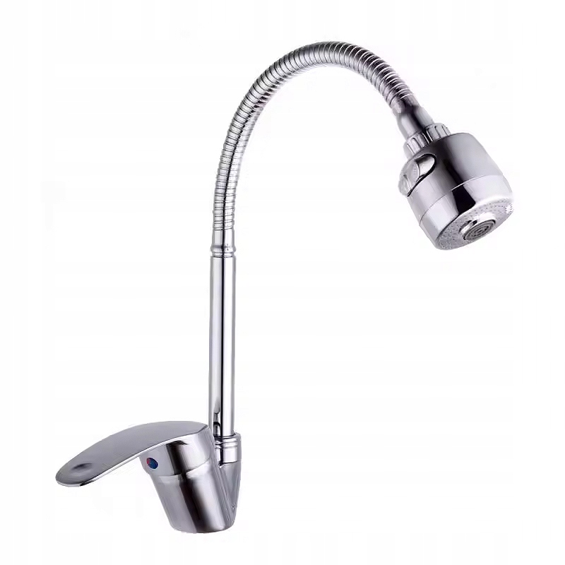 BATERIA KUCHENNA ELASTYCZNA GIĘTKA WYLEWKA CHROM KRAN ZLEW FLEX NABLATOWA Typ jednouchwytowa