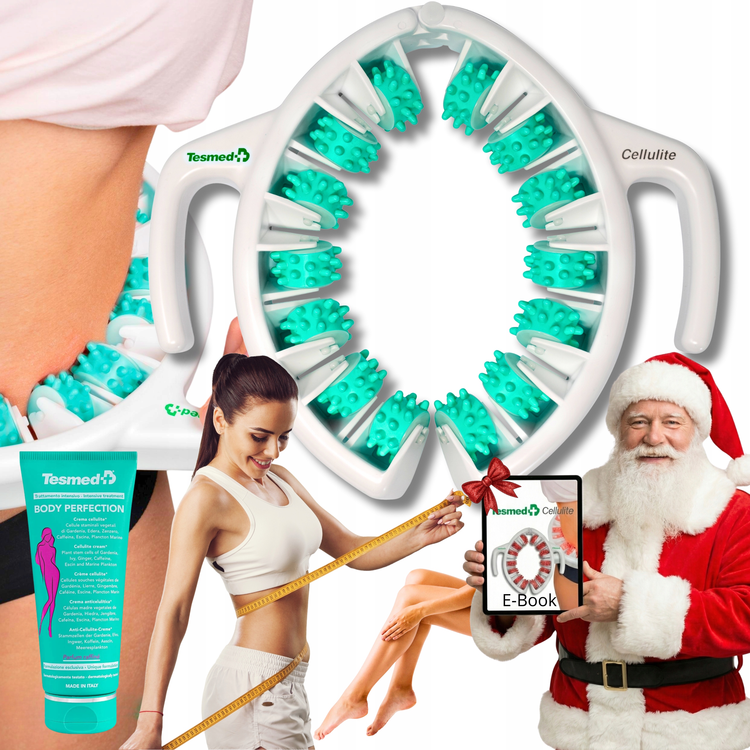 Zestaw Masażer Krem na Cellulit Ujędrniający do Ciała Nóg Pośladki E-Book