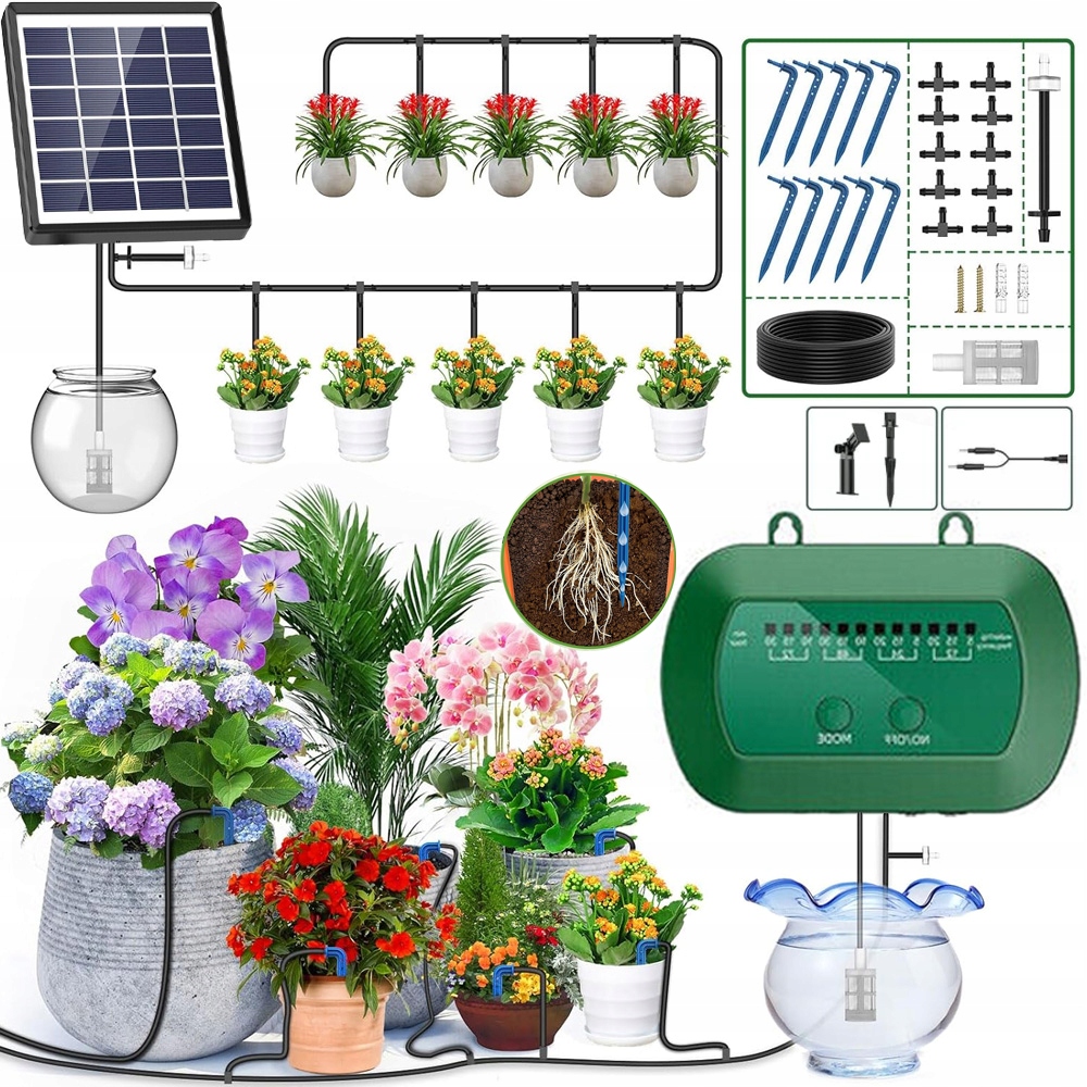 Kapkové Zavlažování Solární Zahradní Systém Automatický Pro 15 Rostlin 15 M