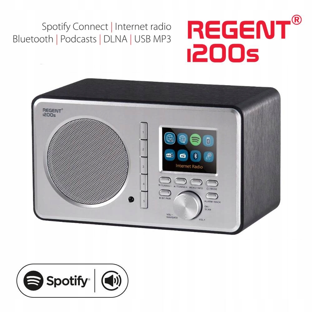 Ferguson Regent i200s Radio FM Internetowe Bluetooth Szary