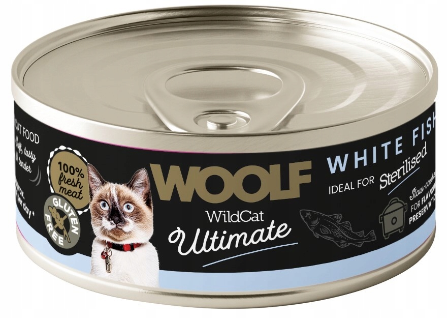 10x Woolf Ultimate Cat Sterilized White Fish 85g