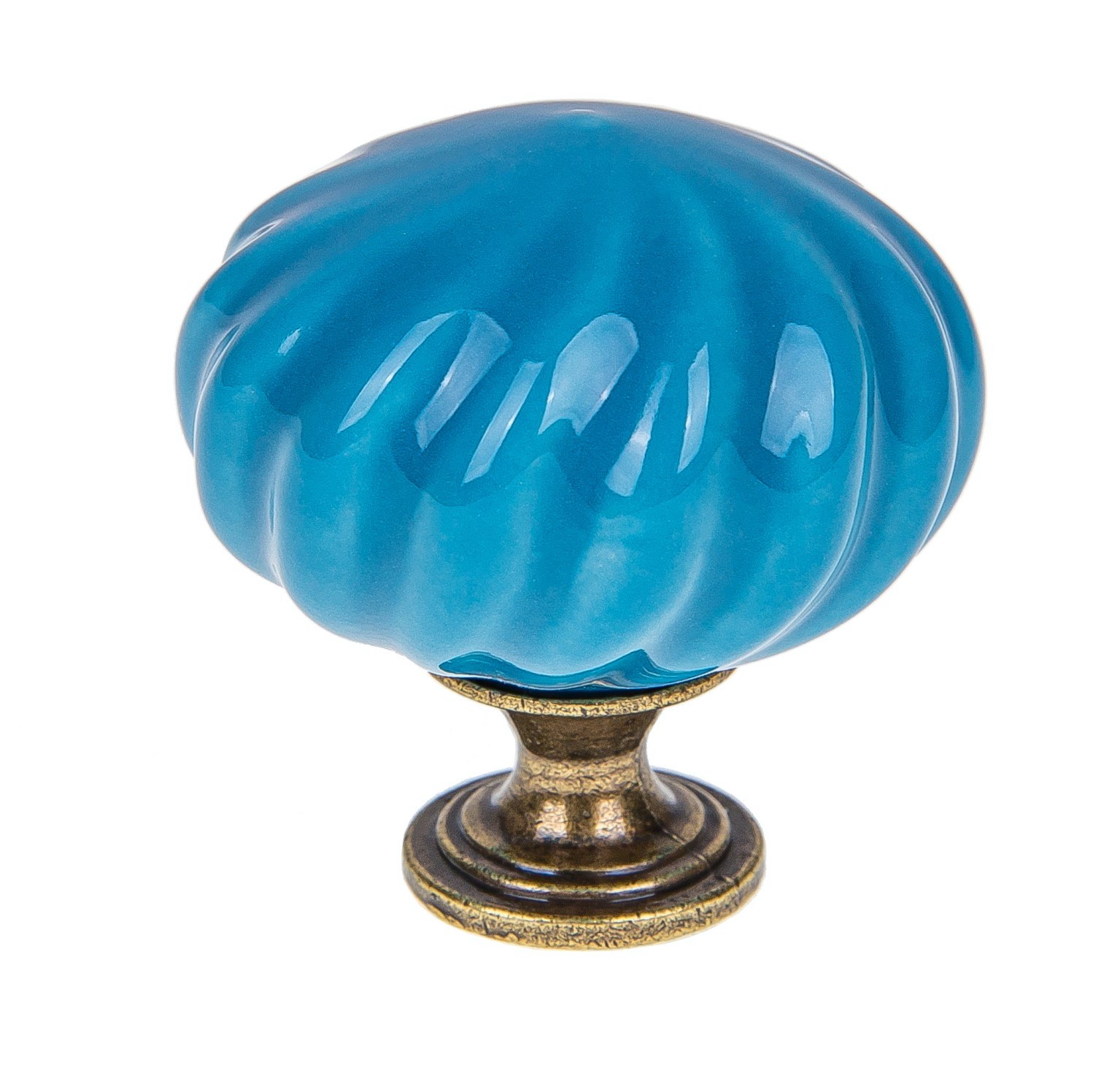 

Gałka Meblowa Uchwyt porcelana Wirek niebieska 4cm