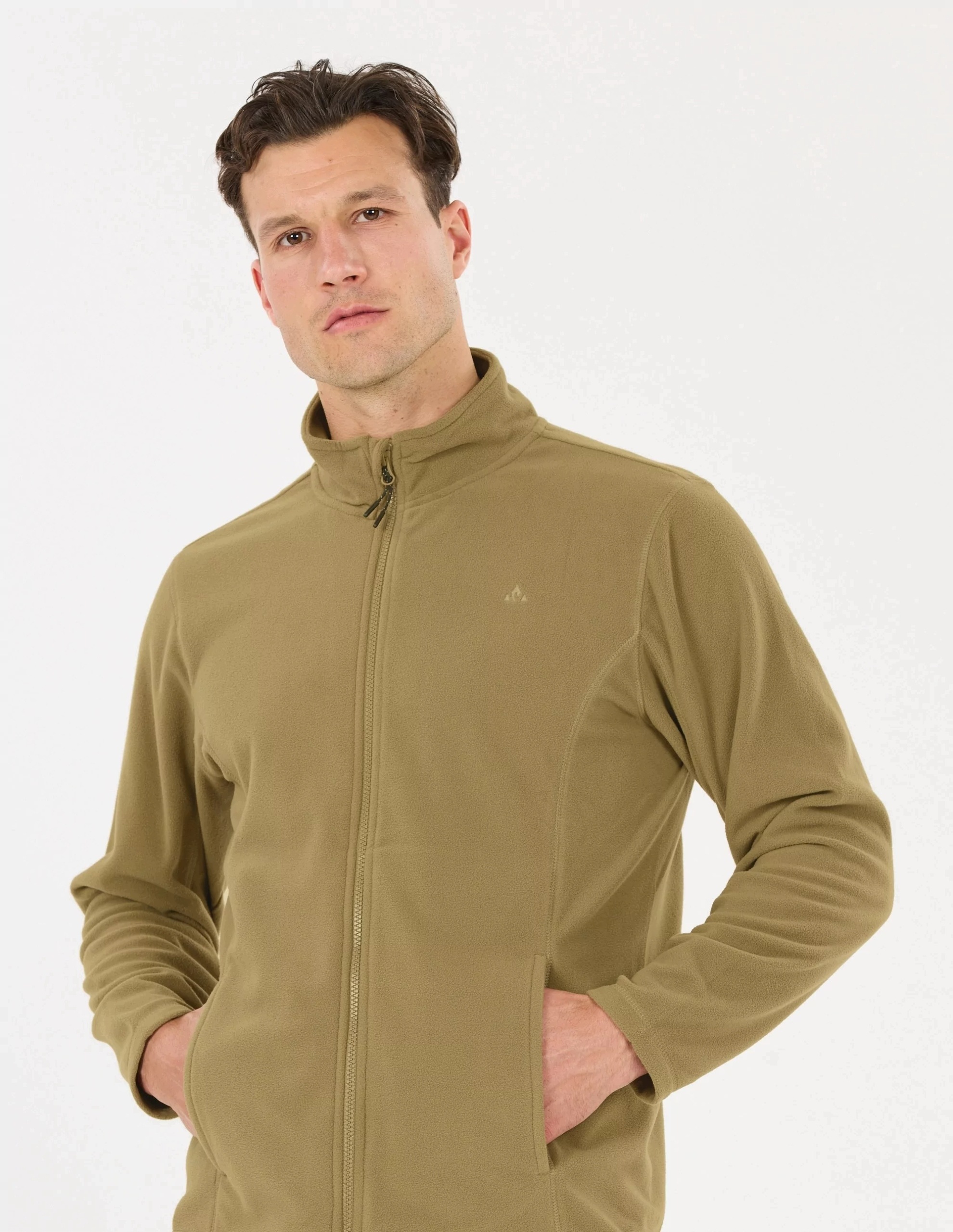 Bluza polarowa męska Whistler Romark z pełnym zamkiem Ykk Oliwkowy L