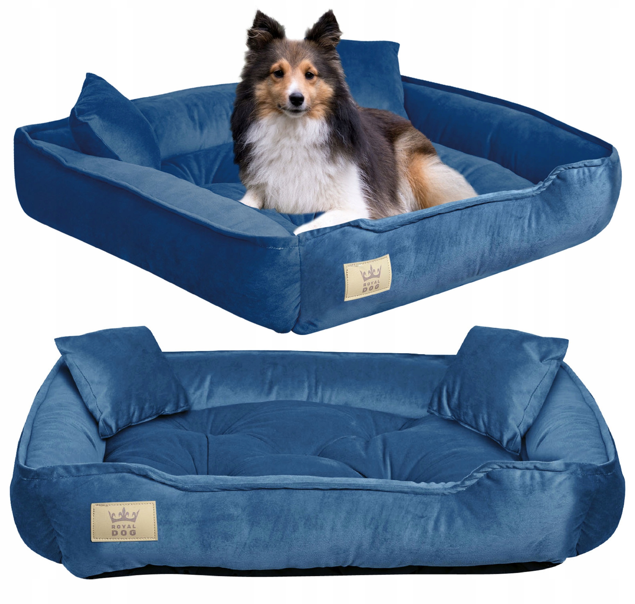Levně Pelíšek pro psa kočku Potah Pohovka Kotec 75x65 cm Modrá