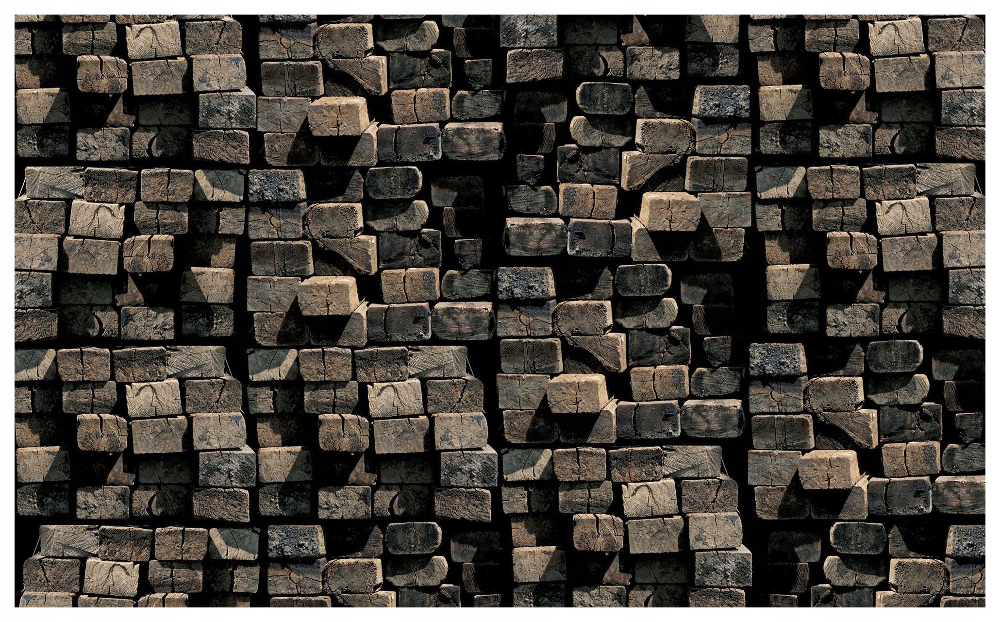 Vinylová tapeta 416x254 Rustikální dřevo Geometrické stíny Perspektiva+lepidlo