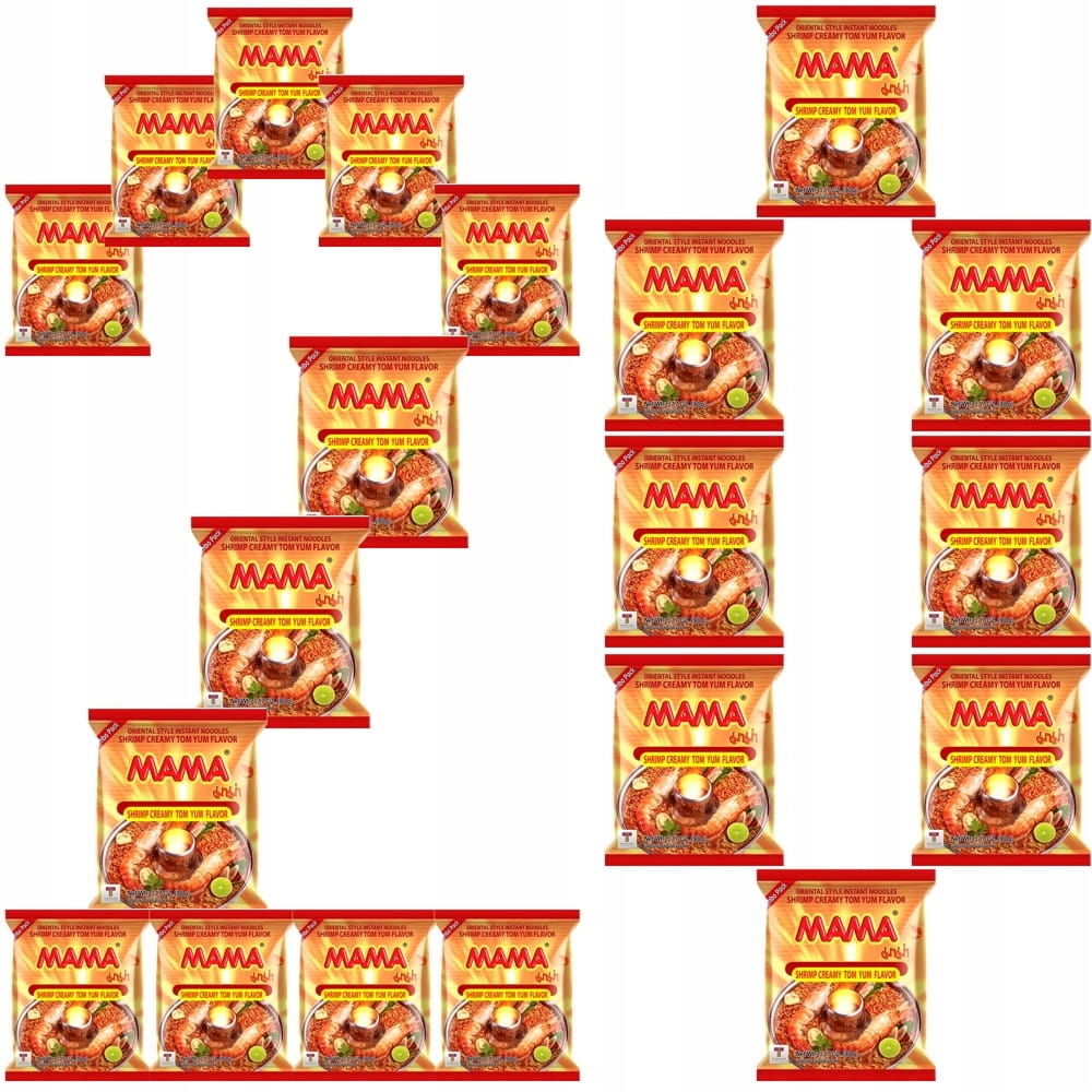 20x Thajská instantní polévka Těstoviny Krevety krémové Tom Yum 55g Mama