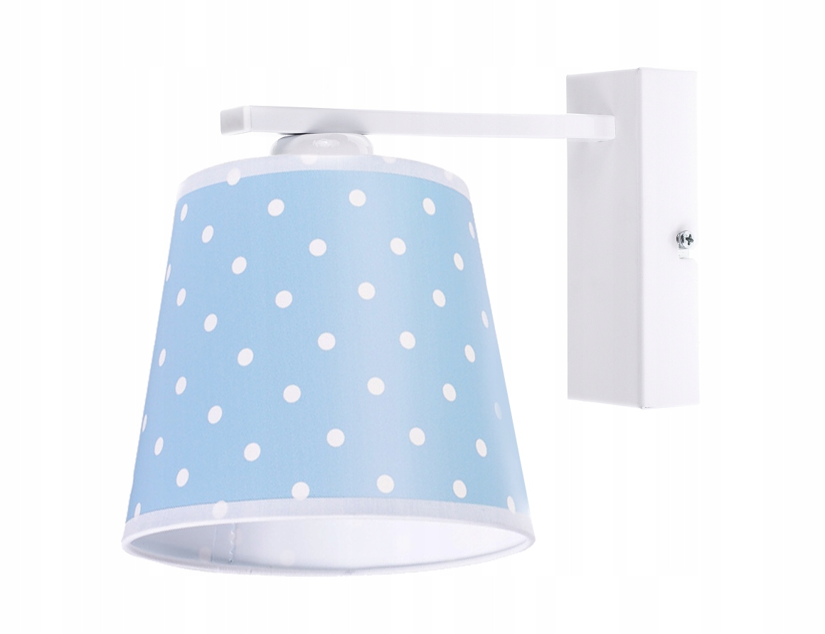 

Lampa Kinkiet Ścienna Abażur Stożkowy Groszki Led