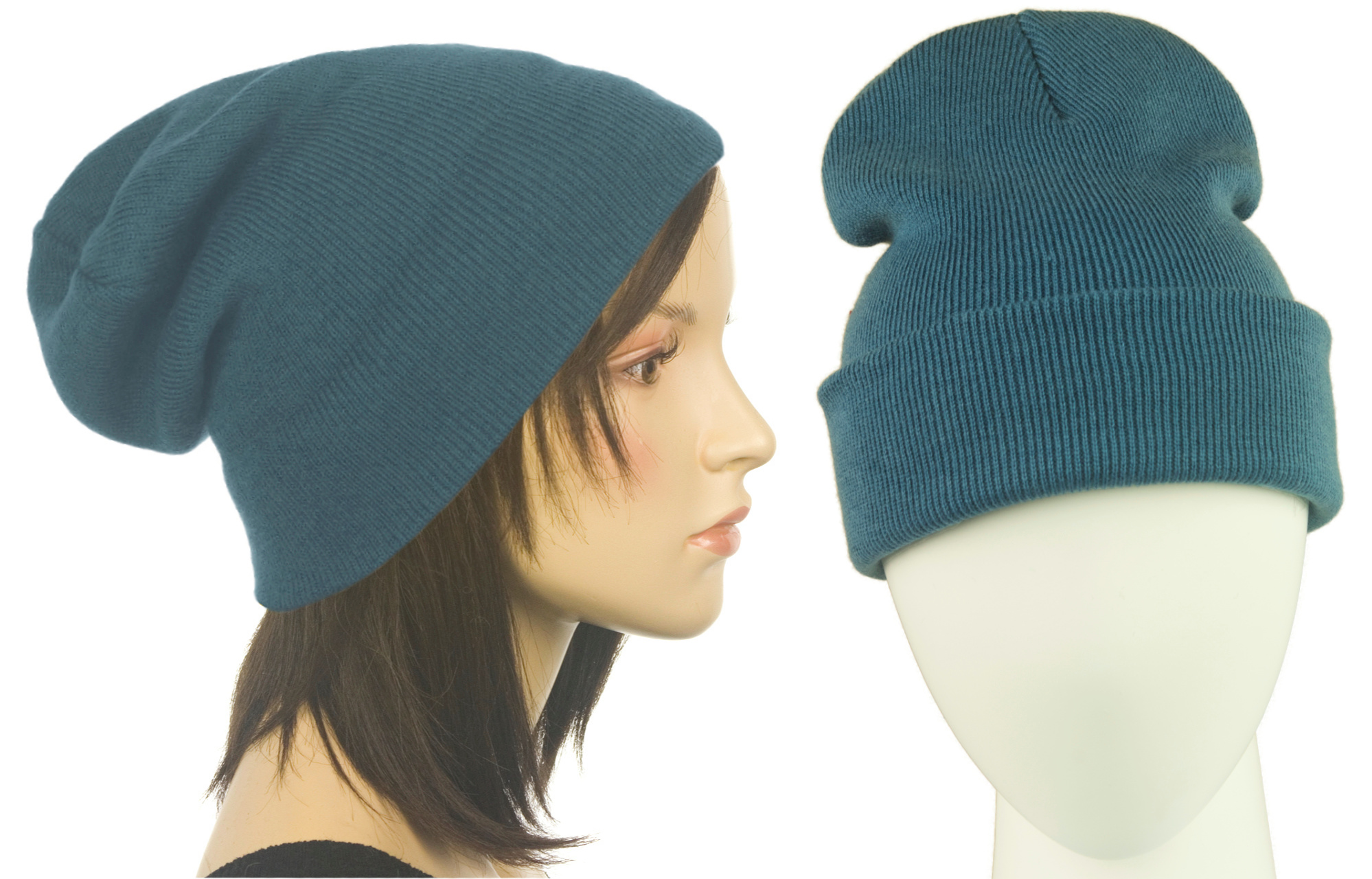 

Czapka krasnal bez szwów beanie 3w1 szaroniebieska