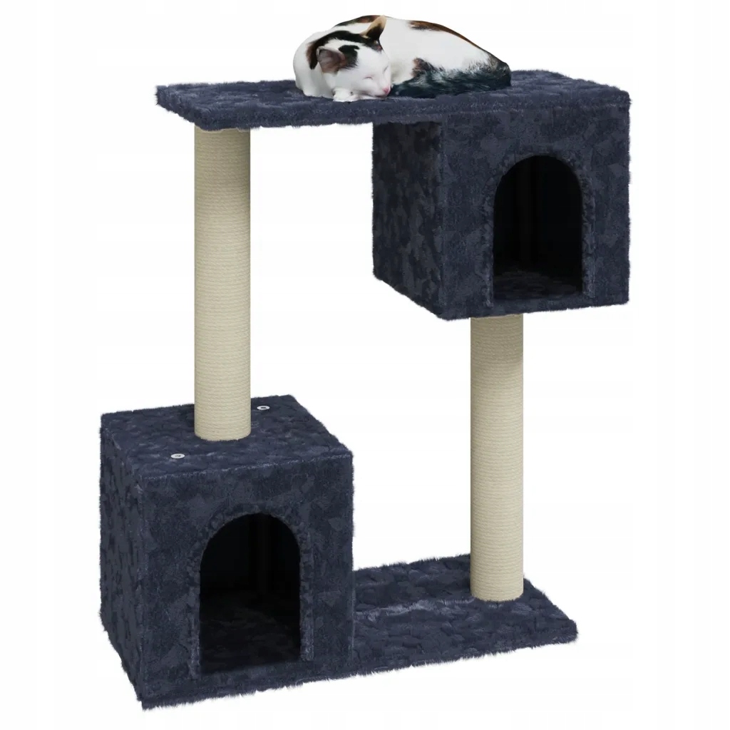 Levně Škrabadlo pro kočky se sisalovými sloupky, tmavě šedé, 60 cm