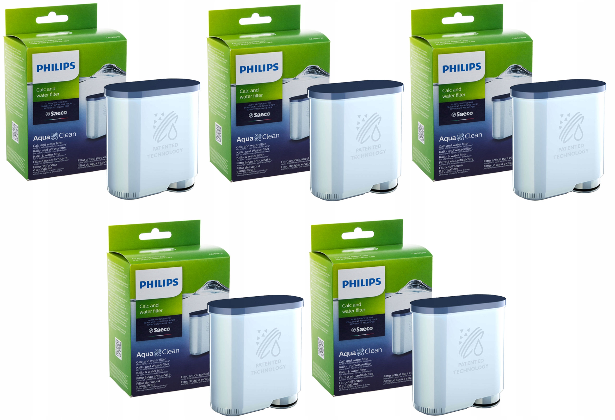 5x FILTR WODY EKSPRESU SAECO Moltio AQUA CLEAN ORY