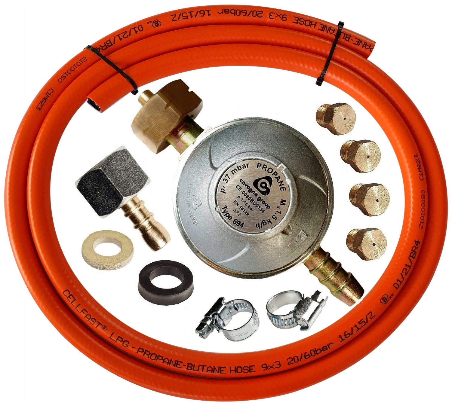 

Wąż 3m+ Reduktor Gazowy Butli 11kg+ Dysze Kuchenki