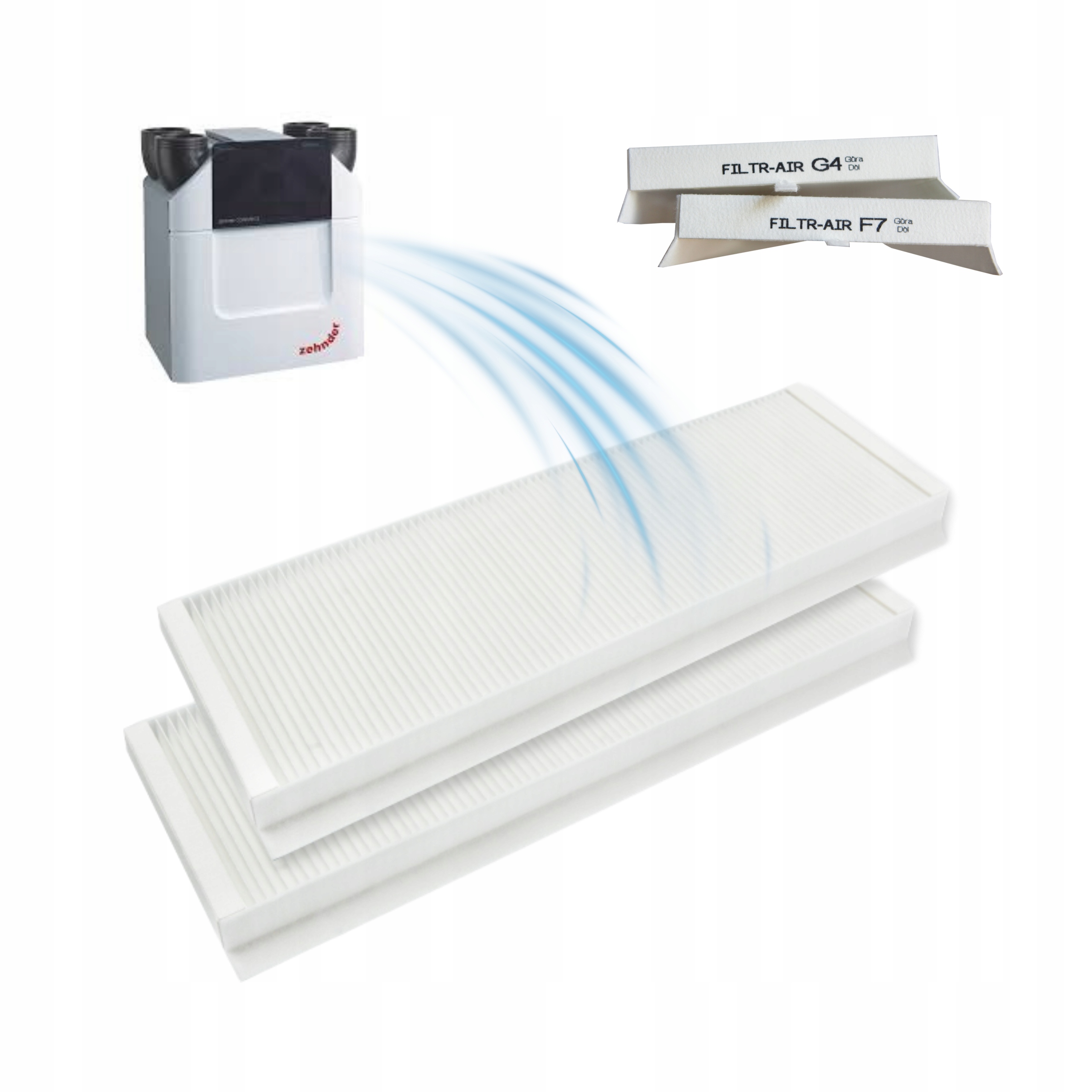 Filtr vzduchu Zehnder G4 F7 Zehnder Q350 Q450 Q600 Aeris Next Sada 2ks