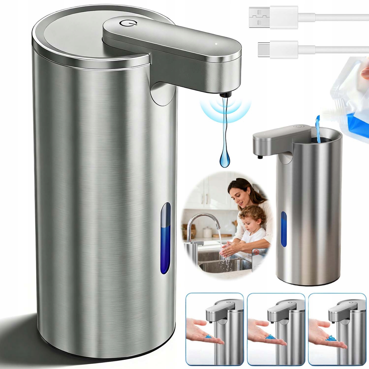 Automatický Bezdotykový Dávkovač Mýdla Gelového Šamponu 340 ML Dávkovač