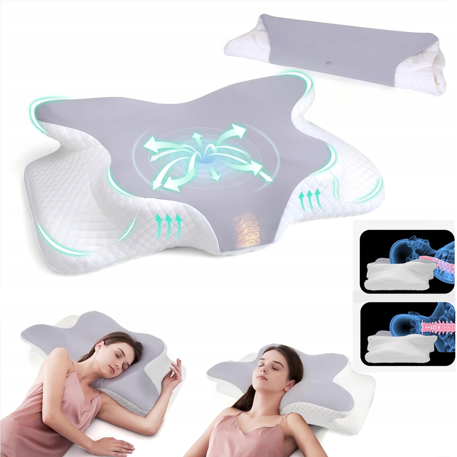 Poduszka Motylek Ergonomiczna Wysoka Wytrzymałość Z Zmywalnym Pokrowcem