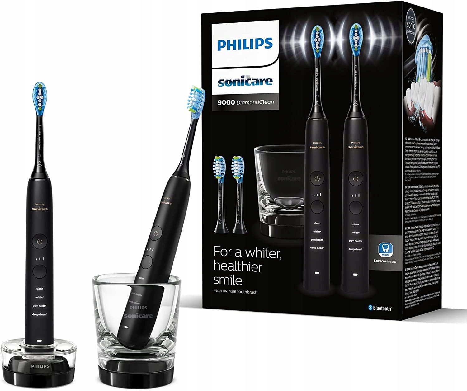 Szczoteczka elektryczna Philips Sonicare DiamondClean czarna 2 końcówki