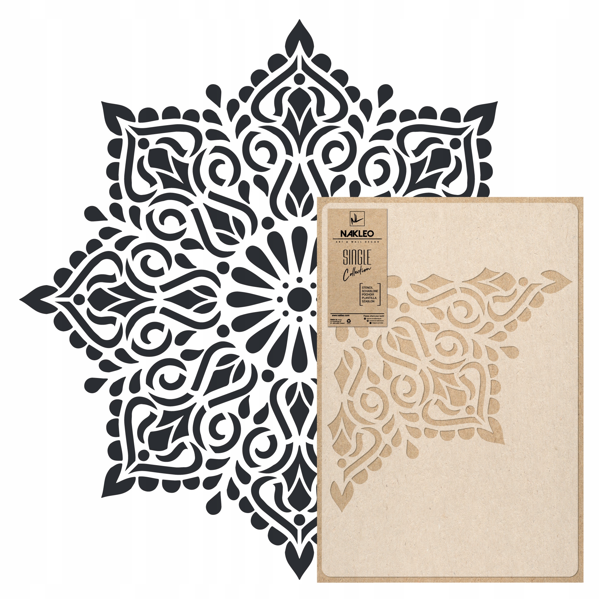 Malířská šablona Mandala XL průměr 105 cm pro omítky Opakovaně Použitelný Omítka Beton