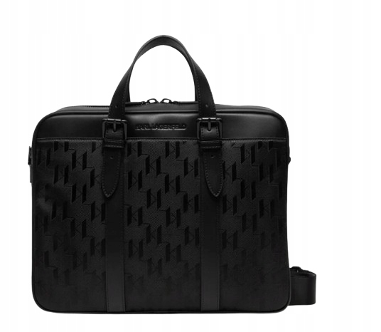 Karl Lagerfeld Černá Aktovka S Empirovaným Vzorem 35 x 28 x 7 cm Y9B