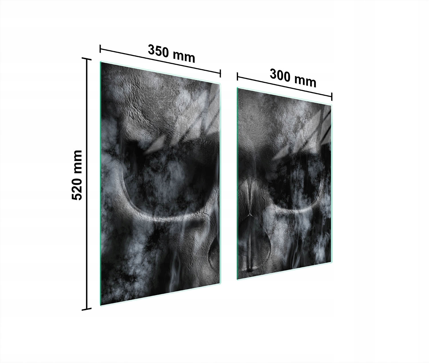 Skleněná Ochranná Deska Do Kuchyně 65x52 Lebka