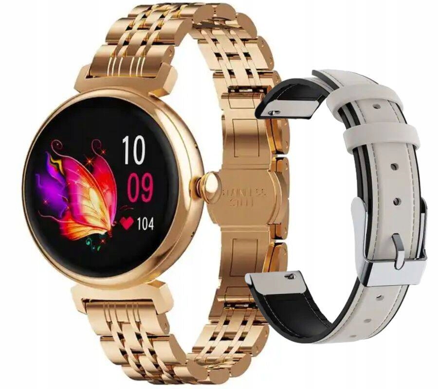 Dámské Chytré Hodinky Rubicon RNCF21 Rose Gold Hovory Puls Tepová Frekvence Amoled