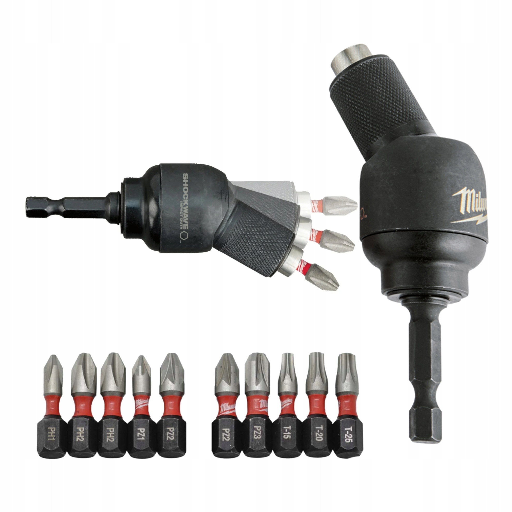 Úhlový nárazový nástavec 0 – 30° adaptér sada bitů Ph Pz Torx Milwaukee