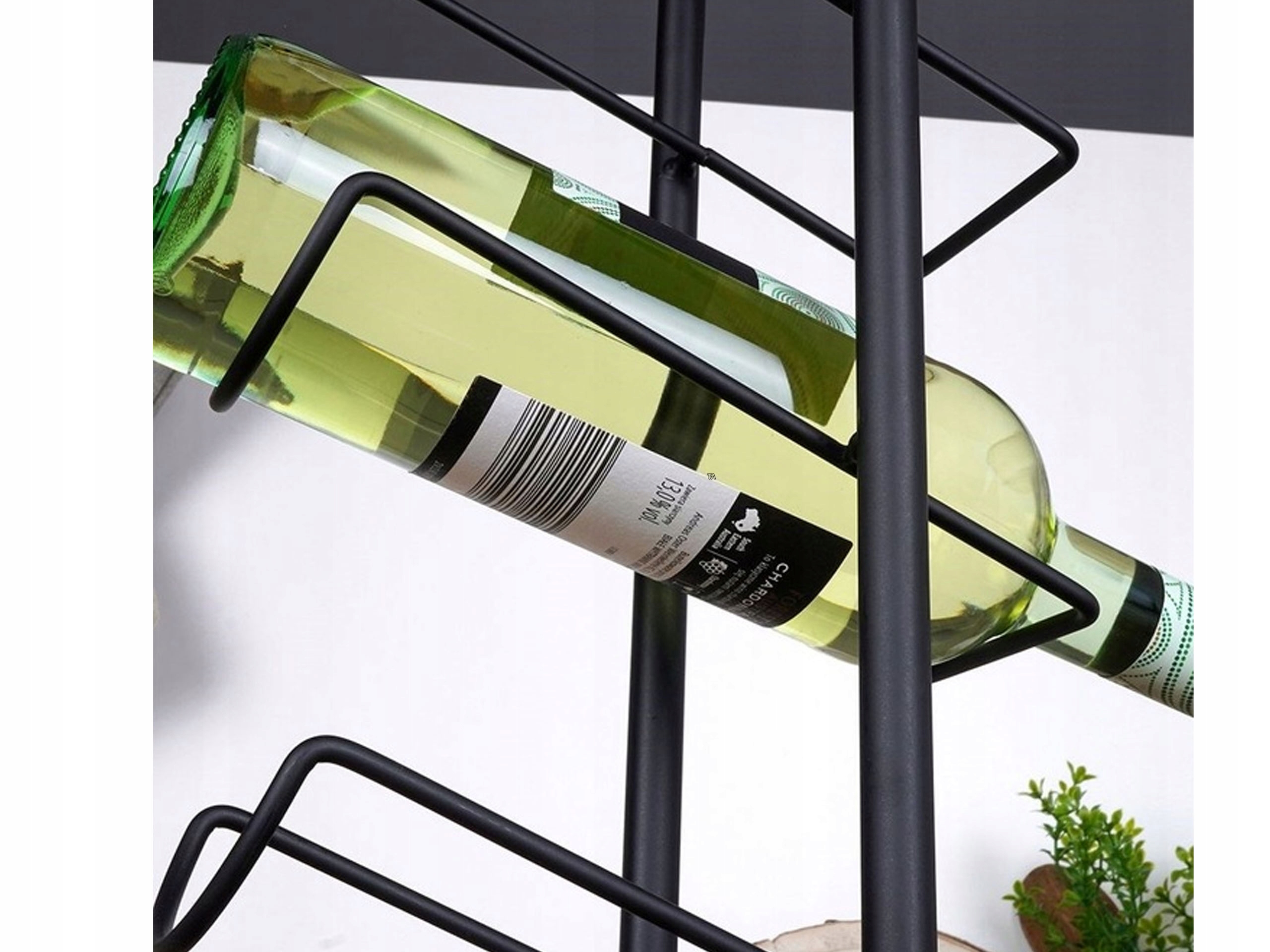 STOJAK NA WINO METALOWY CZARNY PODŁOGOWY REGAŁ SZAFKA PÓŁKA NA BUTELKI WINA Marka Vilde
