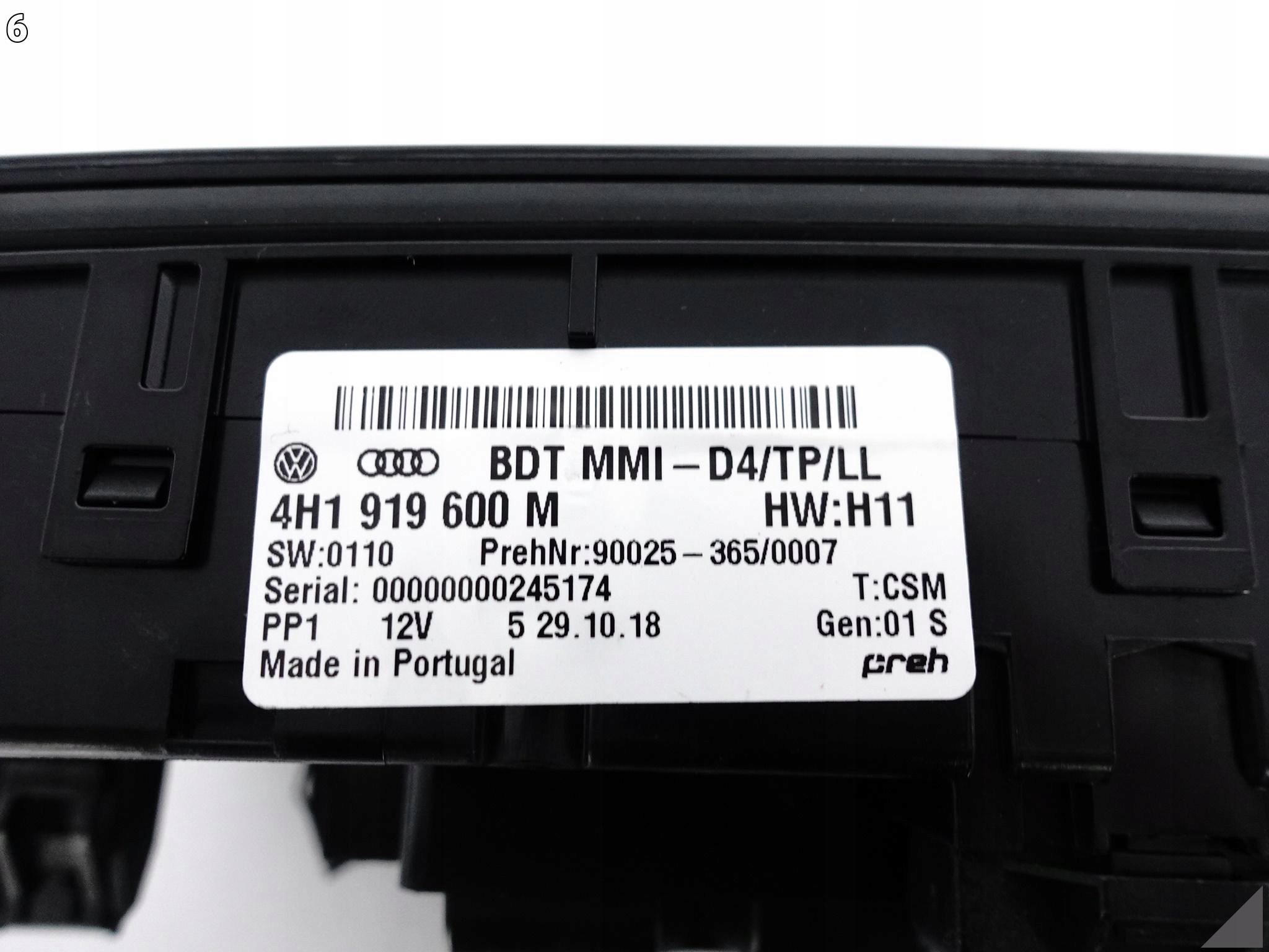 AUDI A8 S8 4H0 4H1 D4 LIFT 09-17 control panel MMI 4H1919600M PREH front