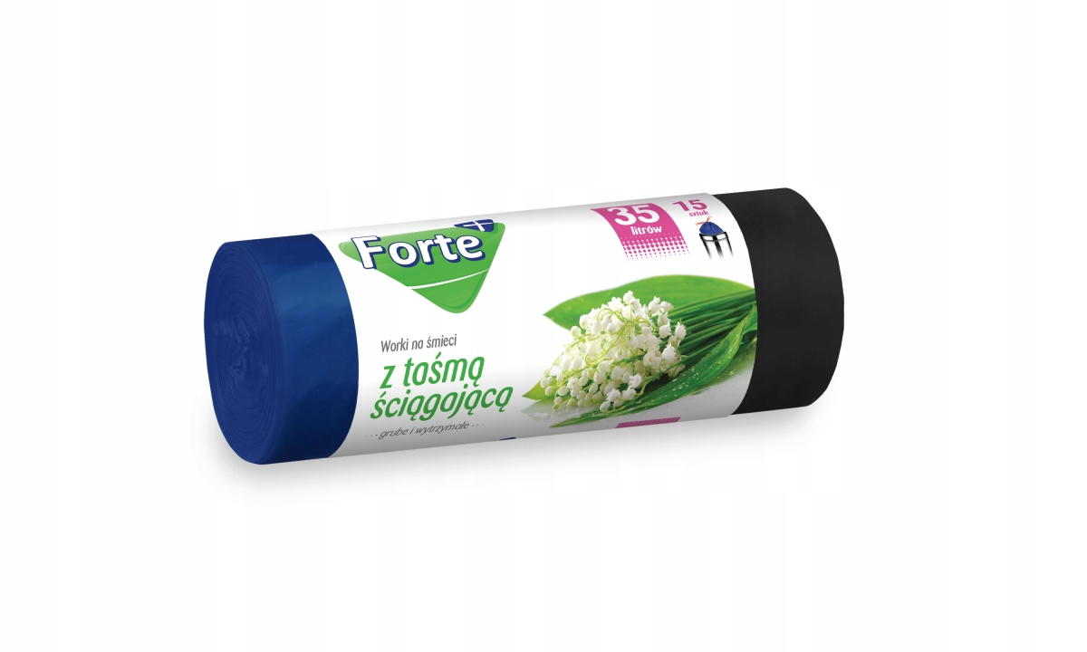 Levně 8X Forte Pytle na odpadky 35 l s páskou 15 ks