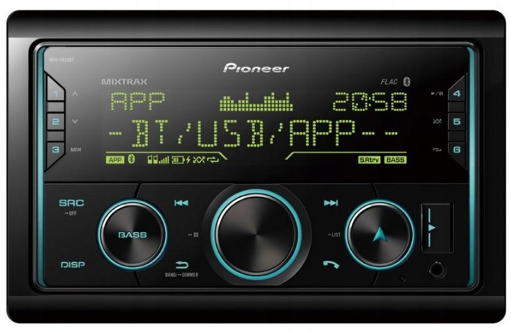 Pioneer MVH-S620BT 2DIN Bluetooth autorádio Color Mp3 Zelená hora