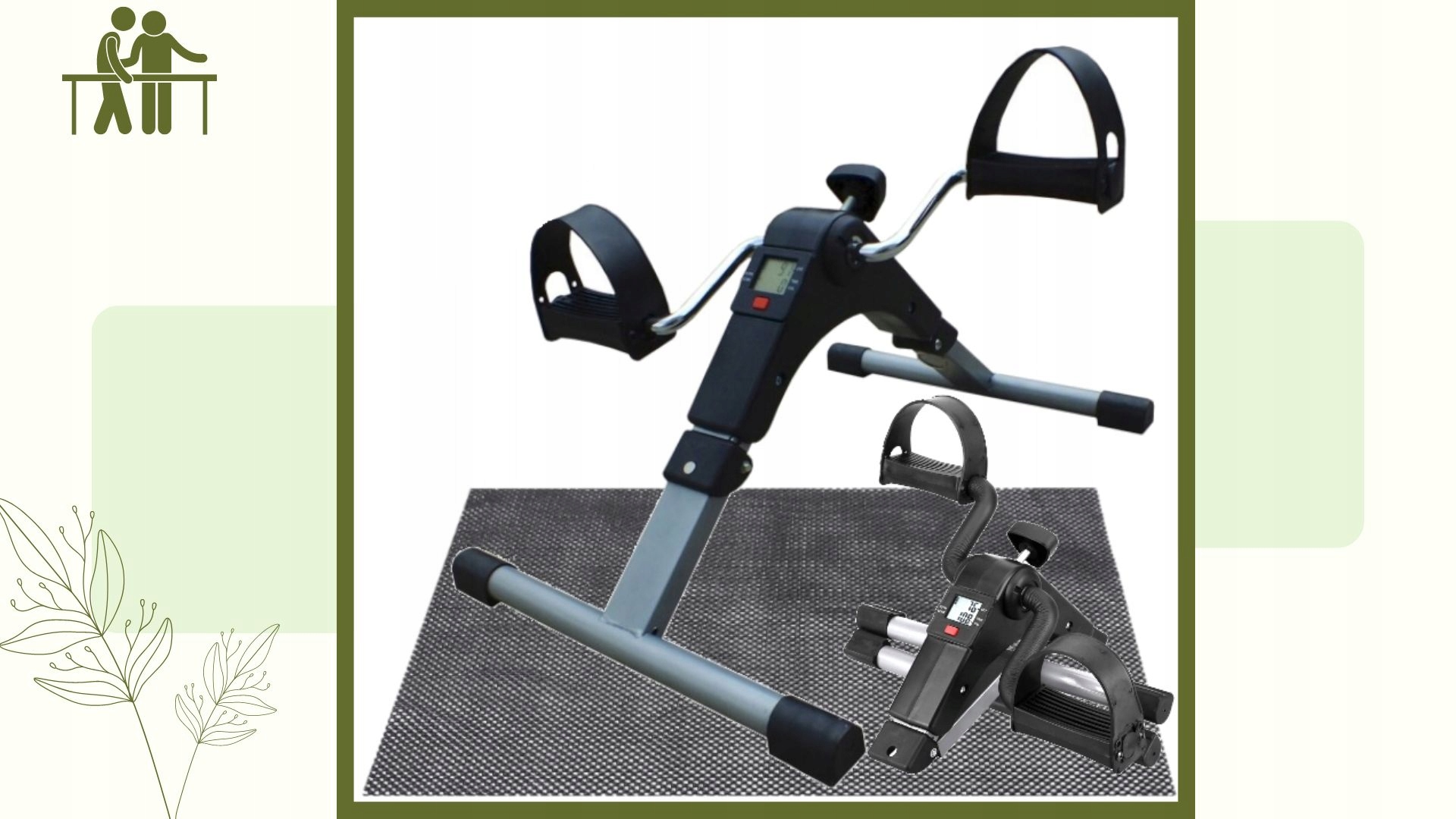 ROWEREK TRENINGOWY Z MATĄ OCHRONNĄ DO ĆWICZEŃ RĄK I NÓG MECHANICZNY ROWER Typ pionowy