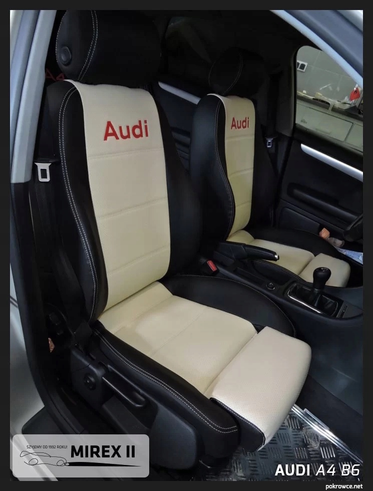 Pokrowce ze skóry i alkantary Audi A4 B6 B7