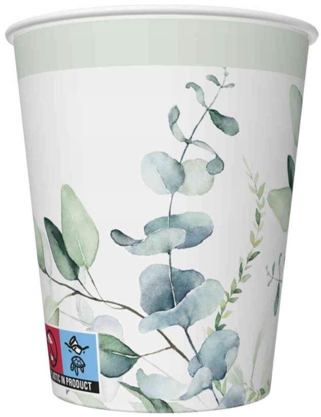 KUBECZKI EUKALIPTUS ZIELONY URODZINY 250ML 8 SZTUK