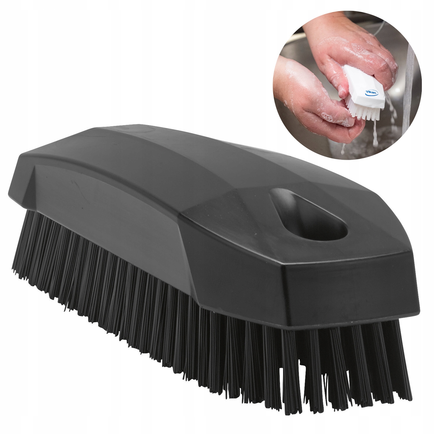 Szczotka do rąk, paznokci, twarda, czarna, Vikan