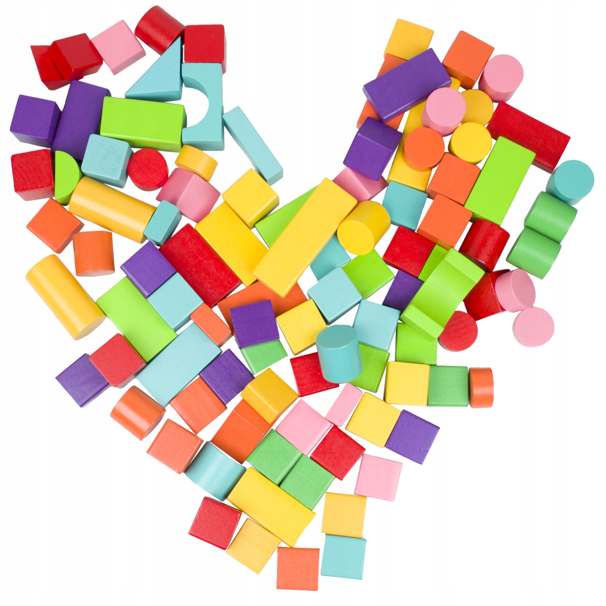 *LT308 DREWNIANE KLOCKI 100el KLOCKI W CZERWONYM WORKU