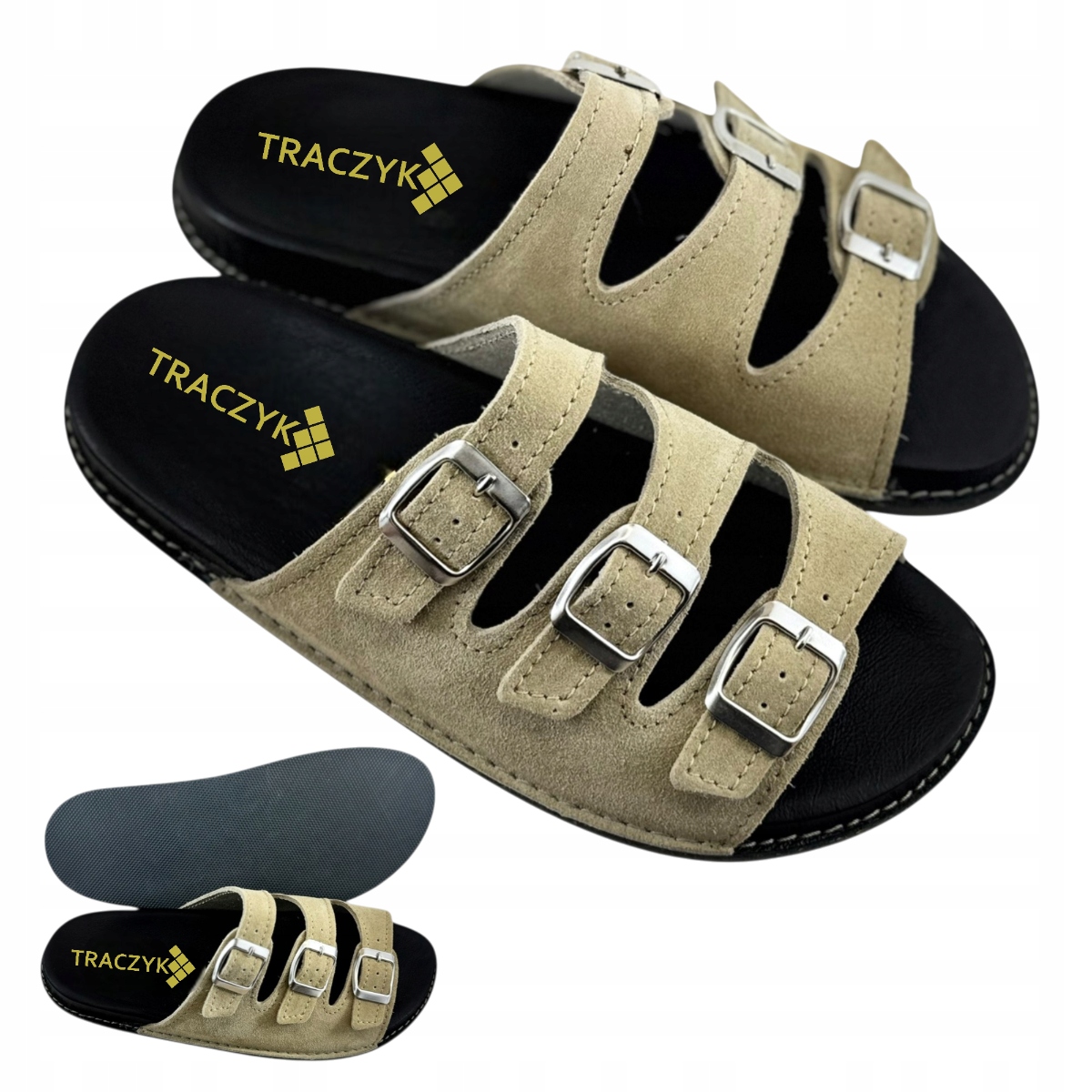 Anatomické Nazouváky z Přírodní Kůže, Nastavitelné, Béžové, Semišové, vel. 35