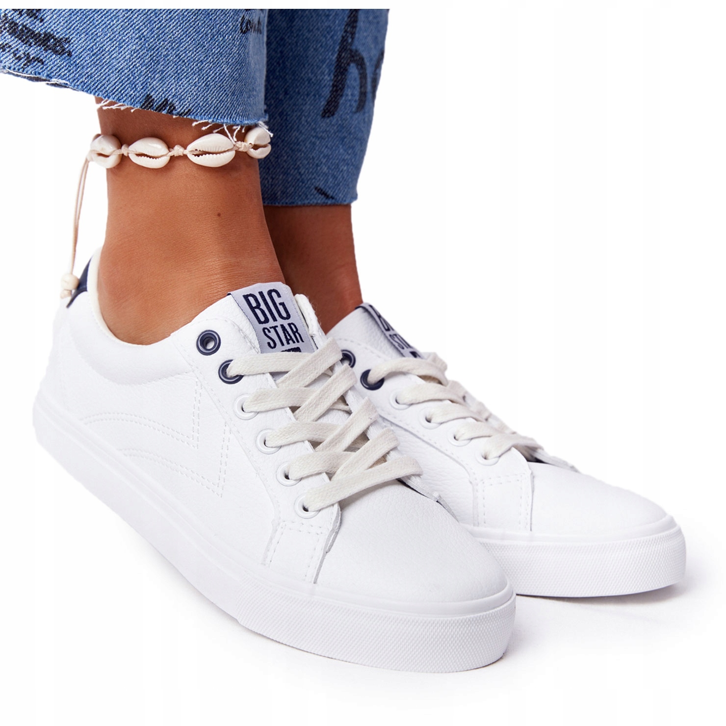 

Skórzane Tenisówki Big Star BB274211 Białe r.39
