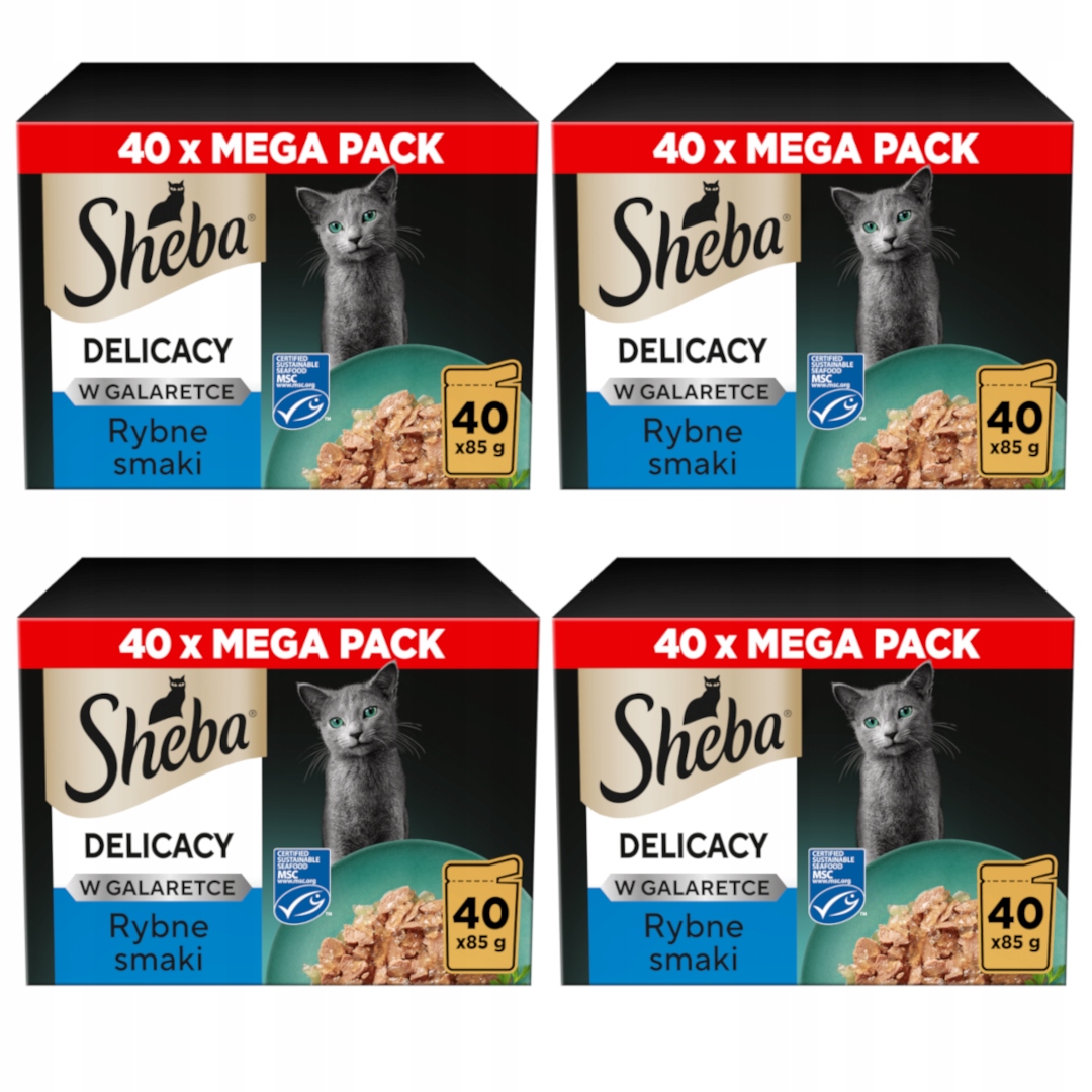 Levně Sheba Delicacy Rybí příchutě v želé 160x85 g Mokré Krmivo Pro Kočky